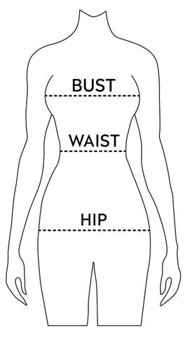 Size Measurement Guide - Bust, Waist, Hips